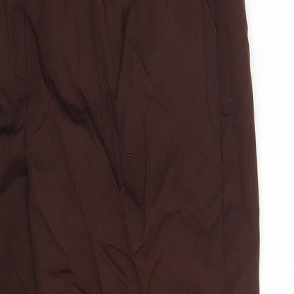 Womens UK Size 12 Slimma Regular Fit Dress Pants Brown Trousers