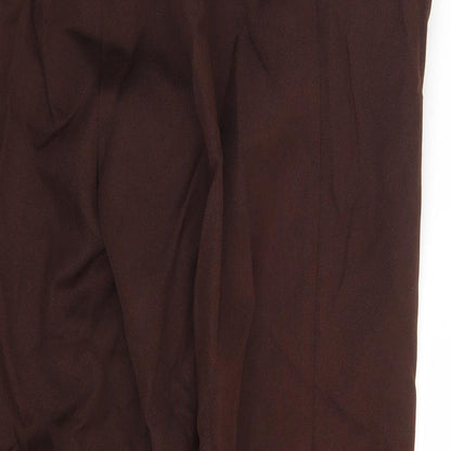 Womens UK Size 12 Slimma Regular Fit Dress Pants Brown Trousers