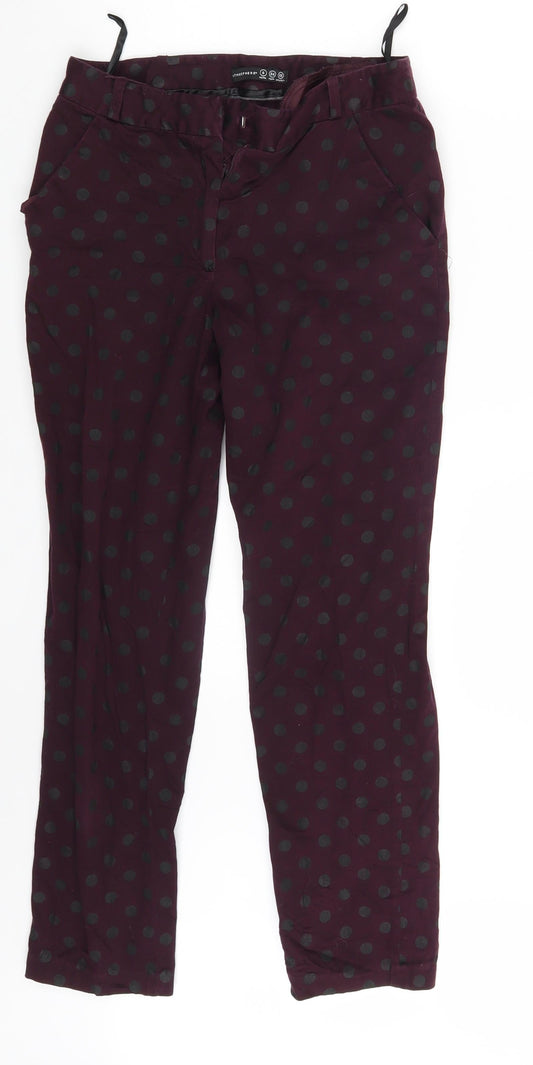 Atmosphere Womens Purple Polka Dot  Chino Trousers Size 6 L25 in