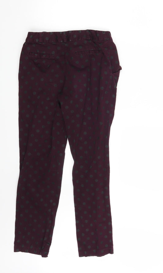 Atmosphere Womens Purple Polka Dot  Chino Trousers Size 6 L25 in