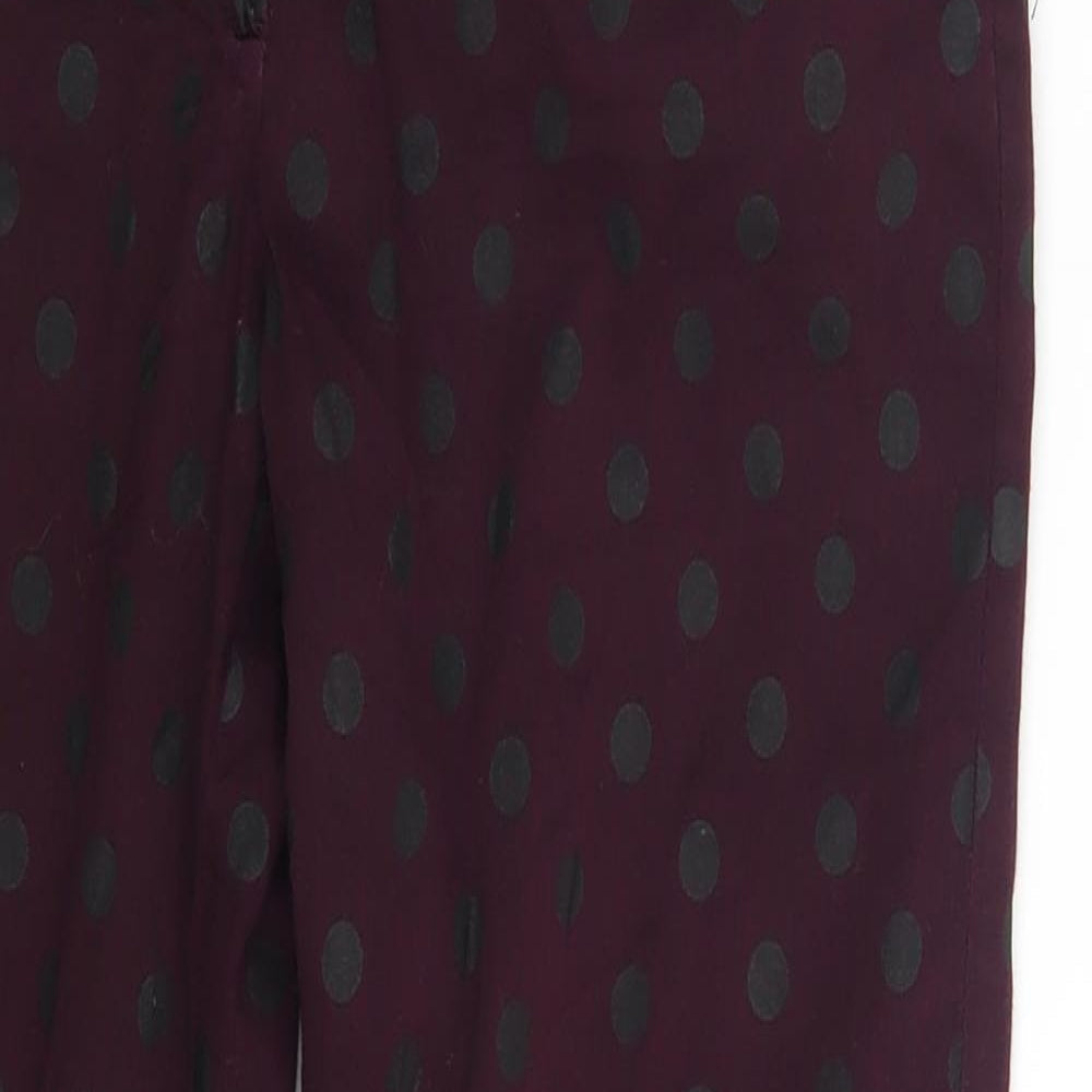 Atmosphere Womens Purple Polka Dot  Chino Trousers Size 6 L25 in