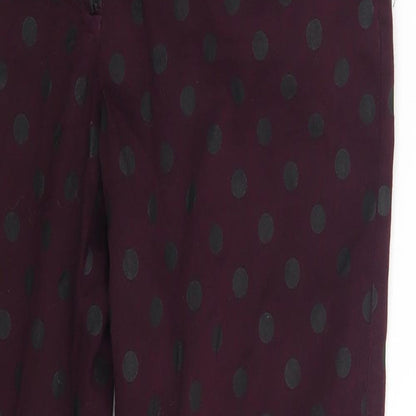 Atmosphere Womens Purple Polka Dot  Chino Trousers Size 6 L25 in
