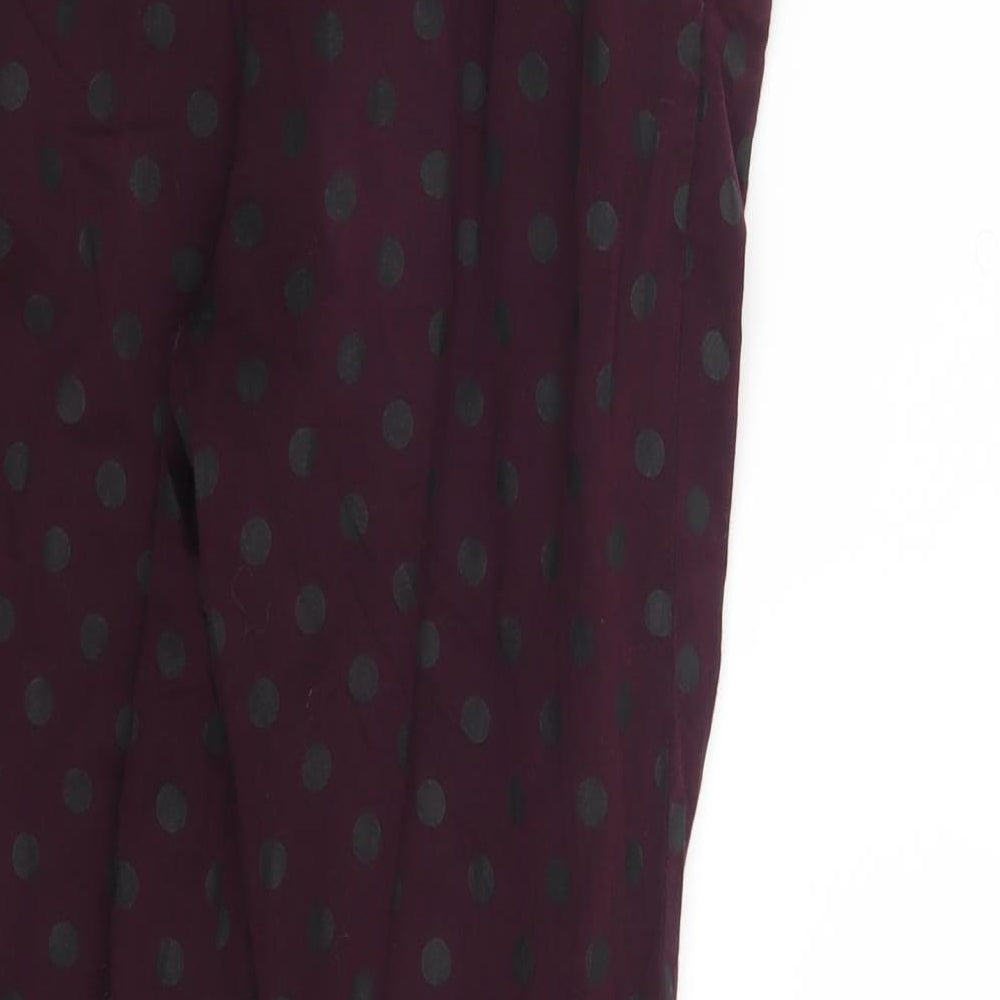 Atmosphere Womens Purple Polka Dot  Chino Trousers Size 6 L25 in
