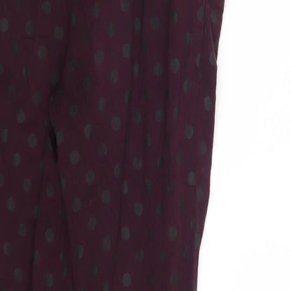 Atmosphere Womens Purple Polka Dot  Chino Trousers Size 6 L25 in