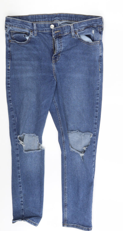 Topshop Womens Blue  Denim Skinny Jeans Size 33 in L25 in