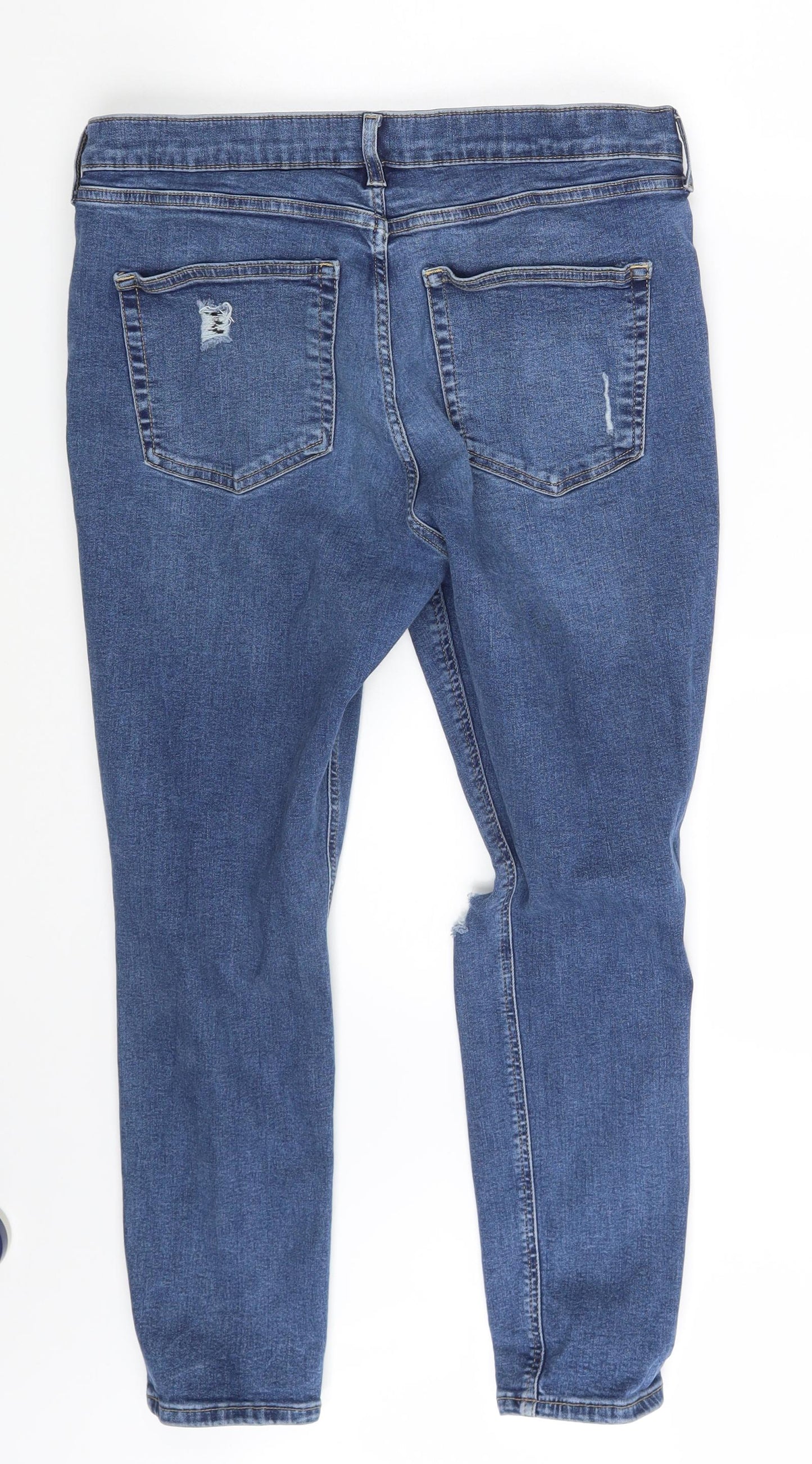 Topshop Womens Blue  Denim Skinny Jeans Size 33 in L25 in