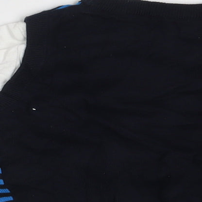Mothercare Boys Multicoloured Striped  Pullover Jumper Size 9-12 Months