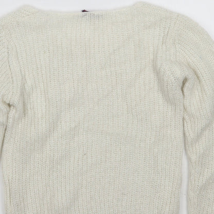 Frenoz Girls White   Pullover Jumper Size 7-8 Years