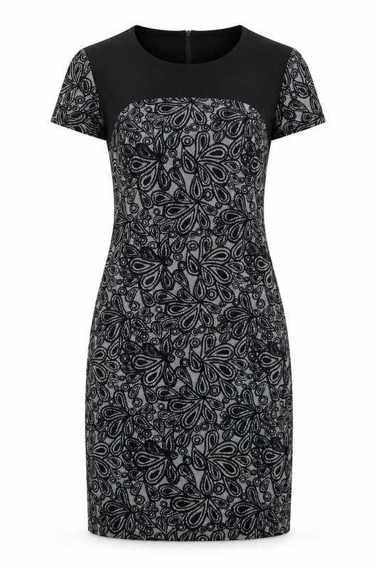 Solo  Womens Black Floral  A-Line  Size 12