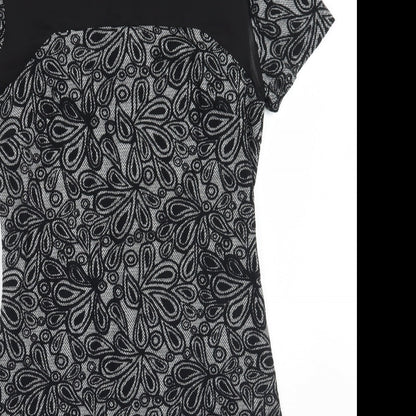 Solo  Womens Black Floral  A-Line  Size 12