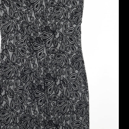 Solo  Womens Black Floral  A-Line  Size 12