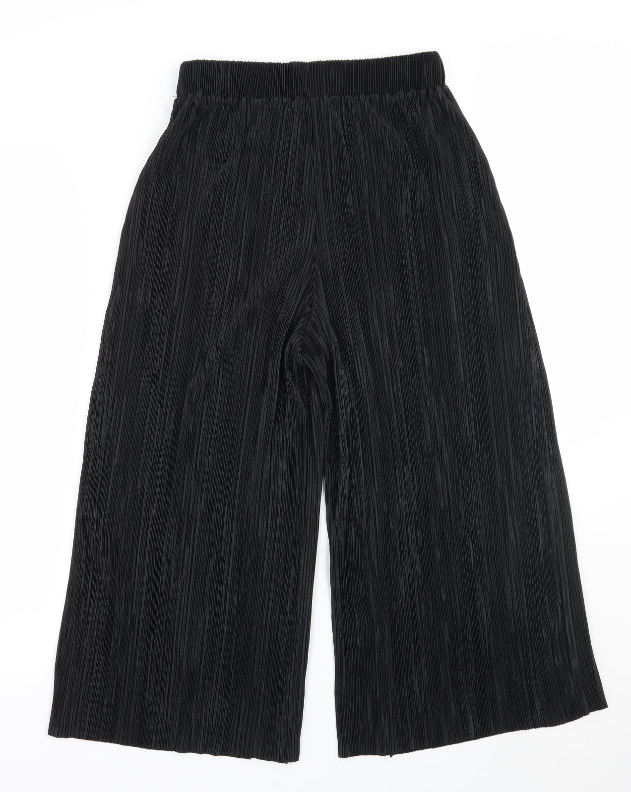 Womens UK Size XS Zara Regular Fit Capri Black Trousers