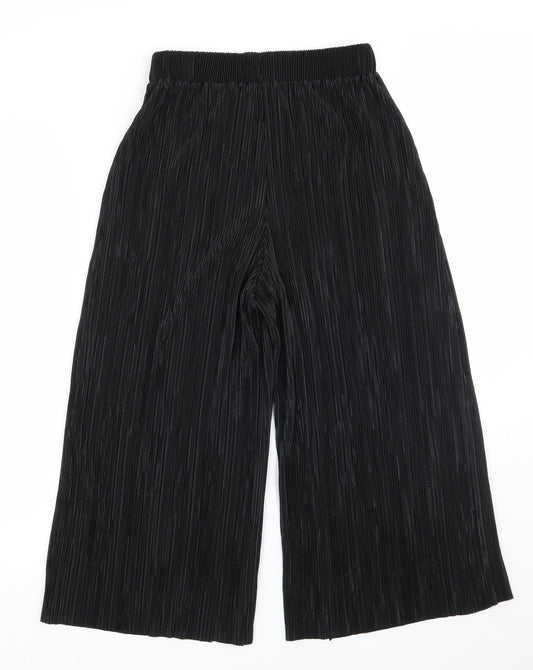 Womens UK Size XS Zara Regular Fit Capri Black Trousers