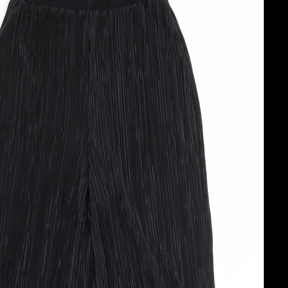 Womens UK Size XS Zara Regular Fit Capri Black Trousers
