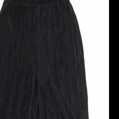 Womens UK Size XS Zara Regular Fit Capri Black Trousers