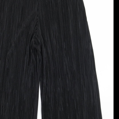 Womens UK Size XS Zara Regular Fit Capri Black Trousers