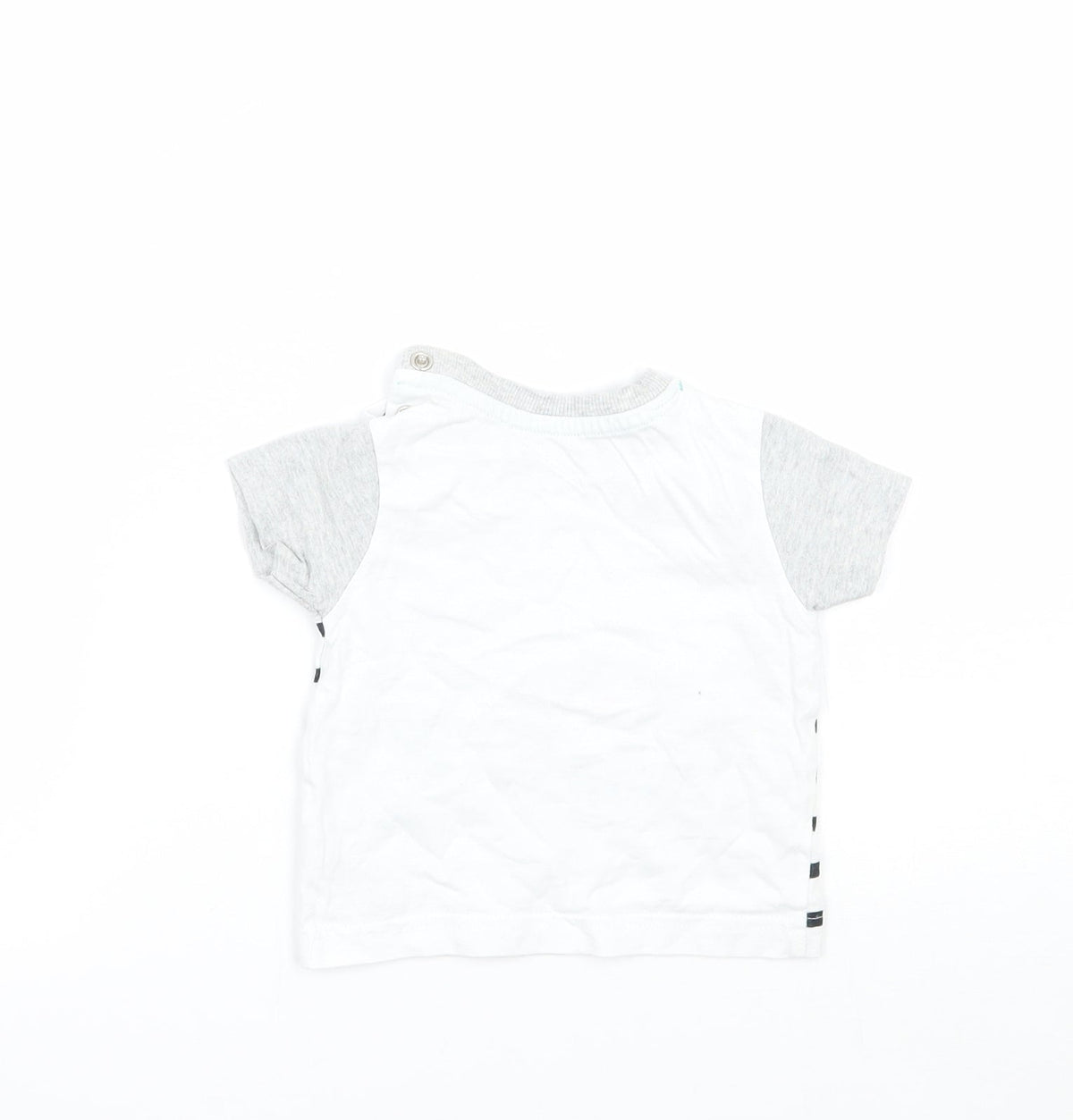 Nutmeg Baby White Striped  Basic T-Shirt Size 3-6 Months
