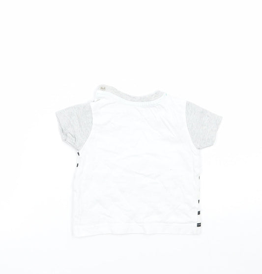 Nutmeg Baby White Striped  Basic T-Shirt Size 3-6 Months