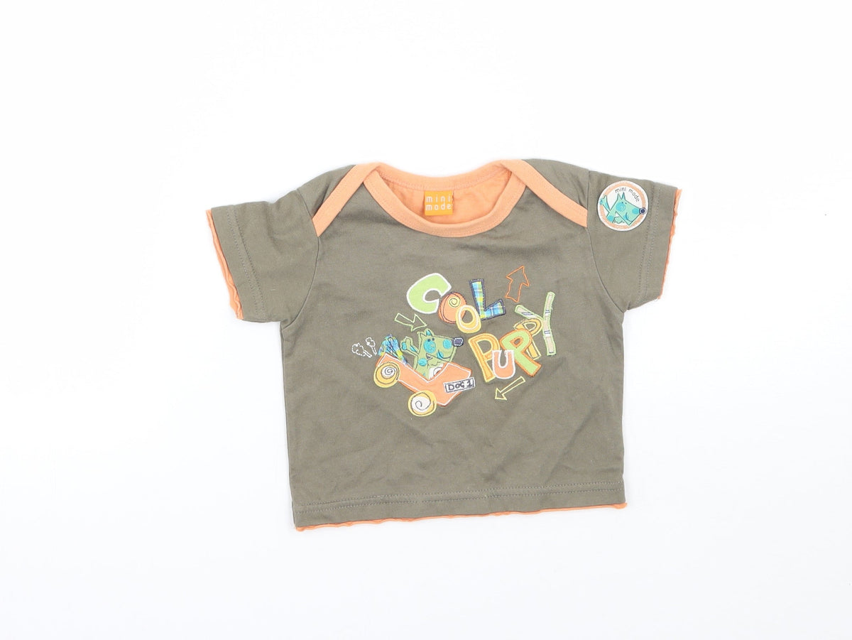 Mini mode Baby Brown   Basic T-Shirt Size 0-3 Months