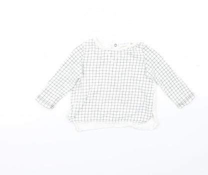 NEXT Baby White Check  Basic T-Shirt Size 3-6 Months