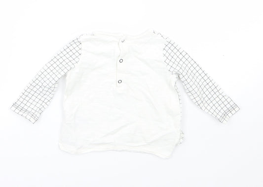 NEXT Baby White Check  Basic T-Shirt Size 3-6 Months