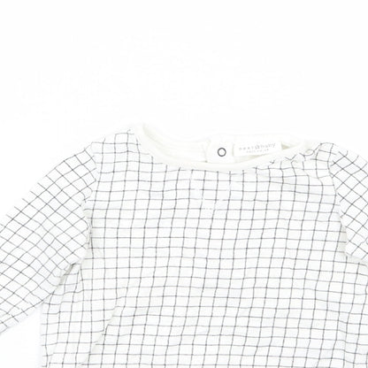 NEXT Baby White Check  Basic T-Shirt Size 3-6 Months