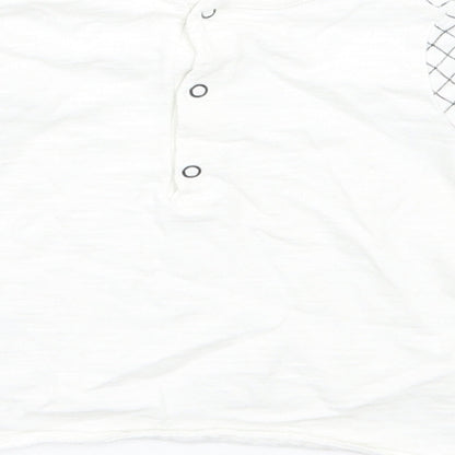 NEXT Baby White Check  Basic T-Shirt Size 3-6 Months