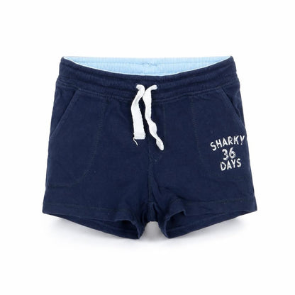 Front view of H&M Baby Blue Cropped Trousers, size 6-9, Months