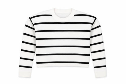 Newlook Girls White Striped  Pullover Jumper Size 8 Years