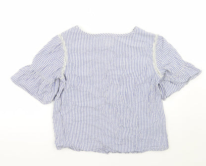 Womens UK Size 10 NEXT Blue Basic Blouse