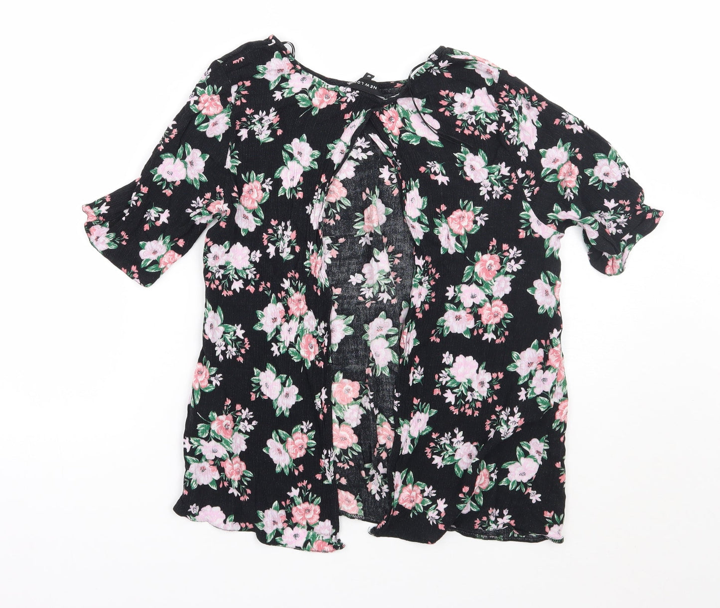 Womens UK Size 10 Newlook Black Basic Blouse