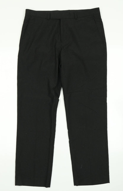 Burton Mens Black Striped  Dress Pants Trousers Size 32 in L26 in - Short leg