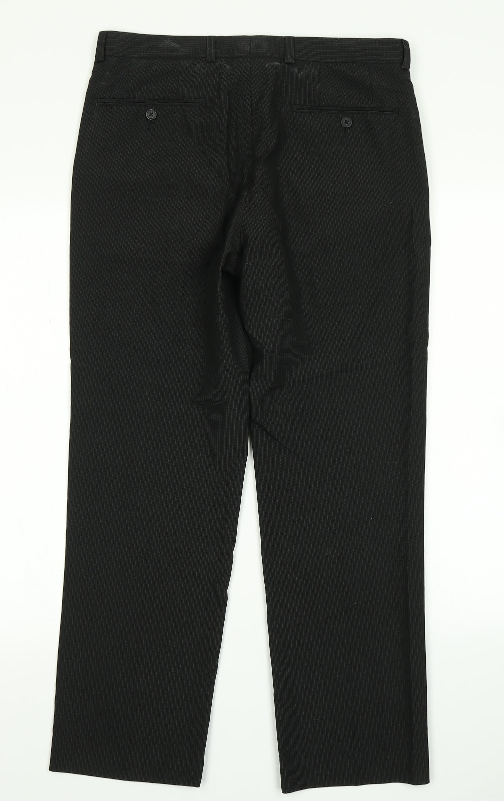 Burton Mens Black Striped  Dress Pants Trousers Size 32 in L26 in - Short leg