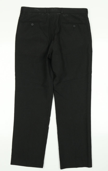 Burton Mens Black Striped  Dress Pants Trousers Size 32 in L26 in - Short leg
