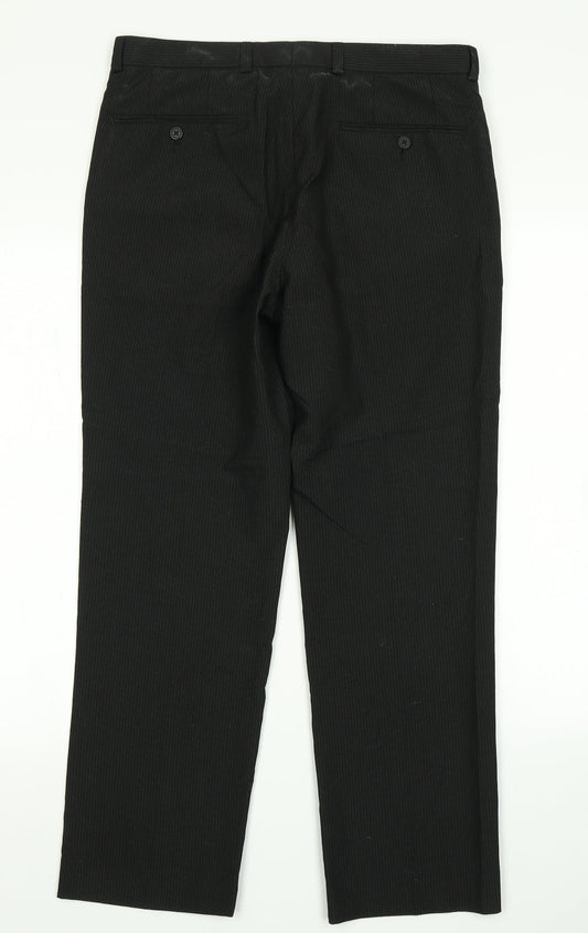 Burton Mens Black Striped  Dress Pants Trousers Size 32 in L26 in - Short leg