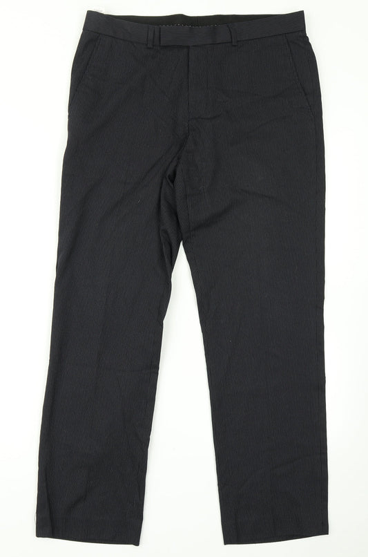 Burton Mens Blue Striped  Dress Pants Trousers Size 32 in L26 in