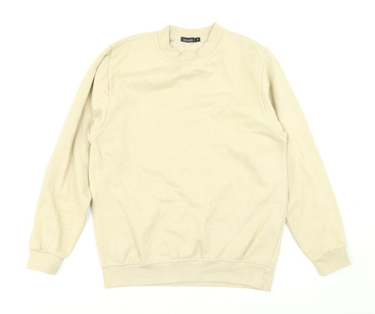 Boohoo Womens Beige   Pullover Sweatshirt Size S