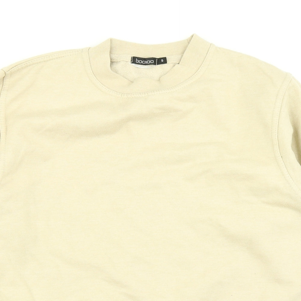 Boohoo Womens Beige   Pullover Sweatshirt Size S