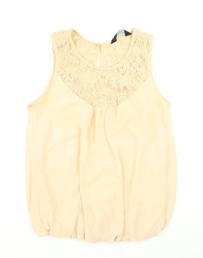 Womens UK Size 6 Dorothy Perkins Beige Basic Blouse