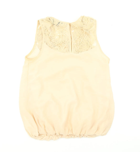 Womens UK Size 6 Dorothy Perkins Beige Basic Blouse