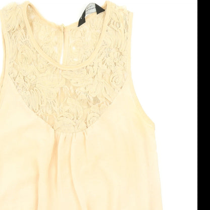 Womens UK Size 6 Dorothy Perkins Beige Basic Blouse