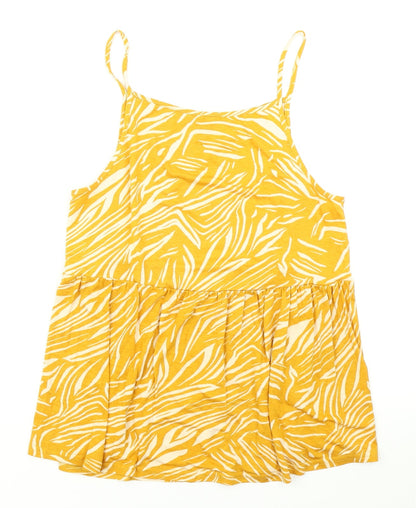 Womens UK Size 12 New Look Yellow Camisole T-Shirt