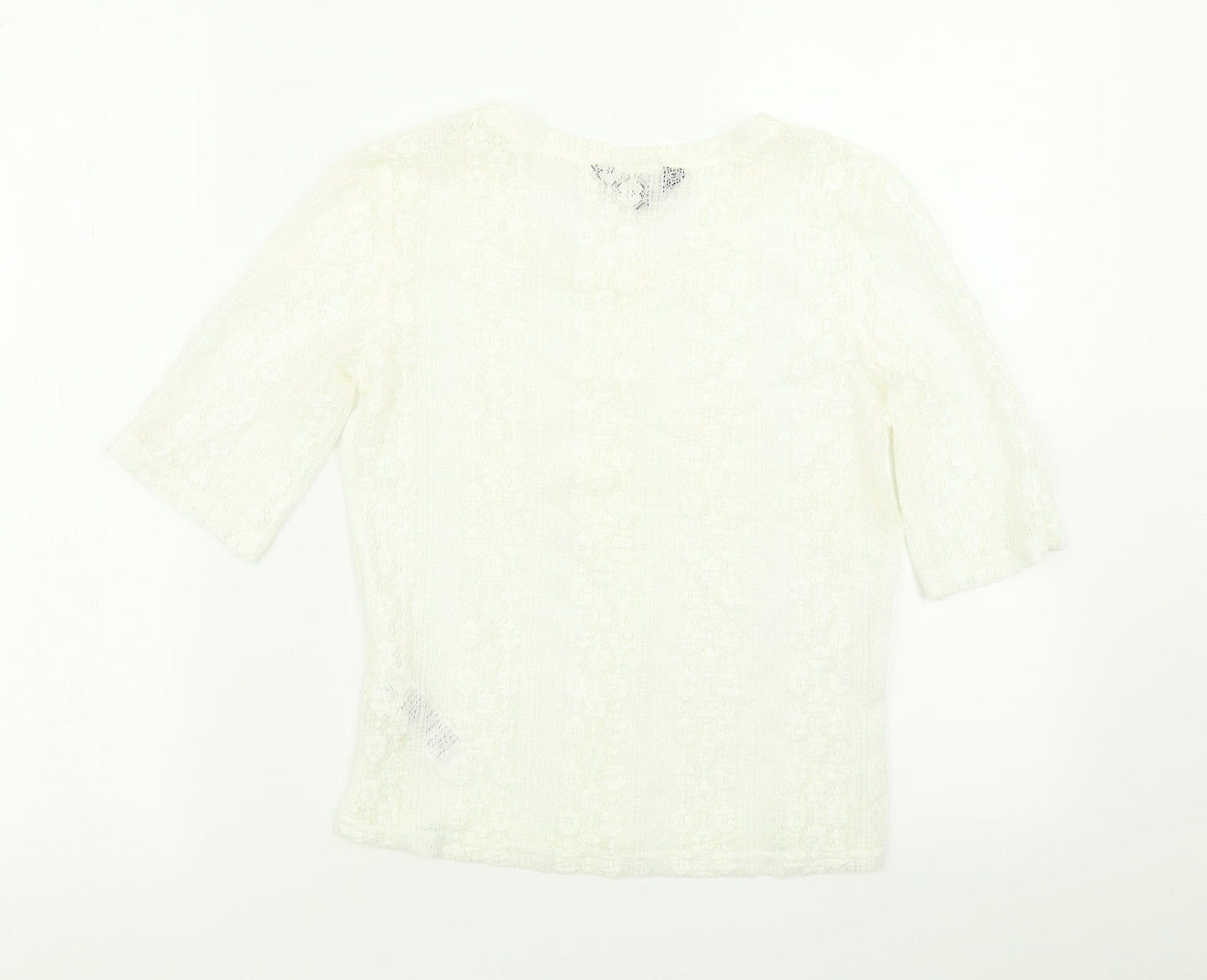 Womens UK Size 8 New Look White Basic T-Shirt