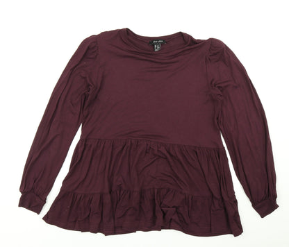 Womens UK Size 12 New Look Purple Basic T-Shirt