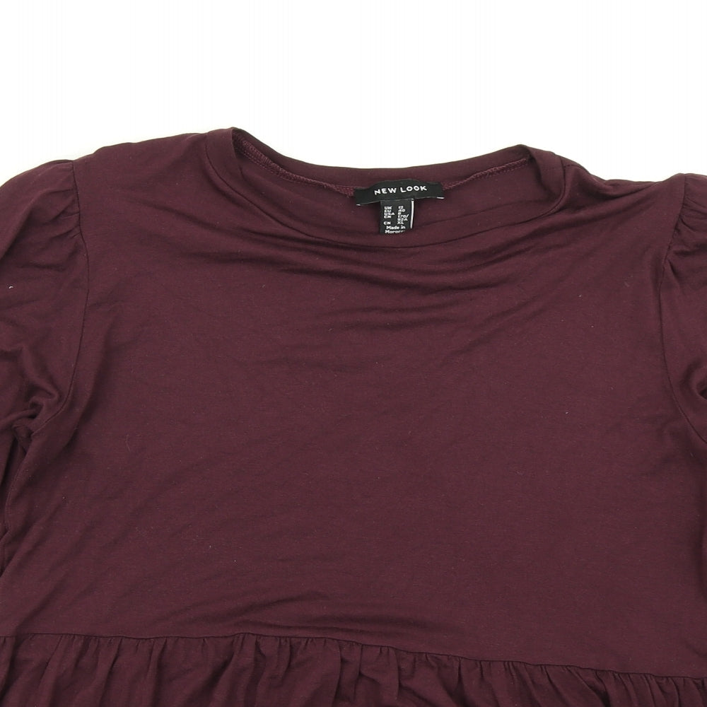 Womens UK Size 12 New Look Purple Basic T-Shirt