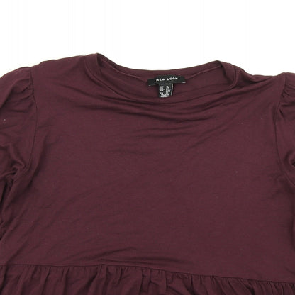 Womens UK Size 12 New Look Purple Basic T-Shirt