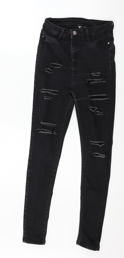 Very Womens Black  Denim Skinny Jeans Size 6 L25 in