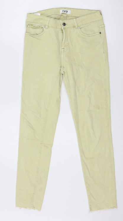 Ivy Womens Beige  Denim Skinny Jeans Size 28 in L27 in