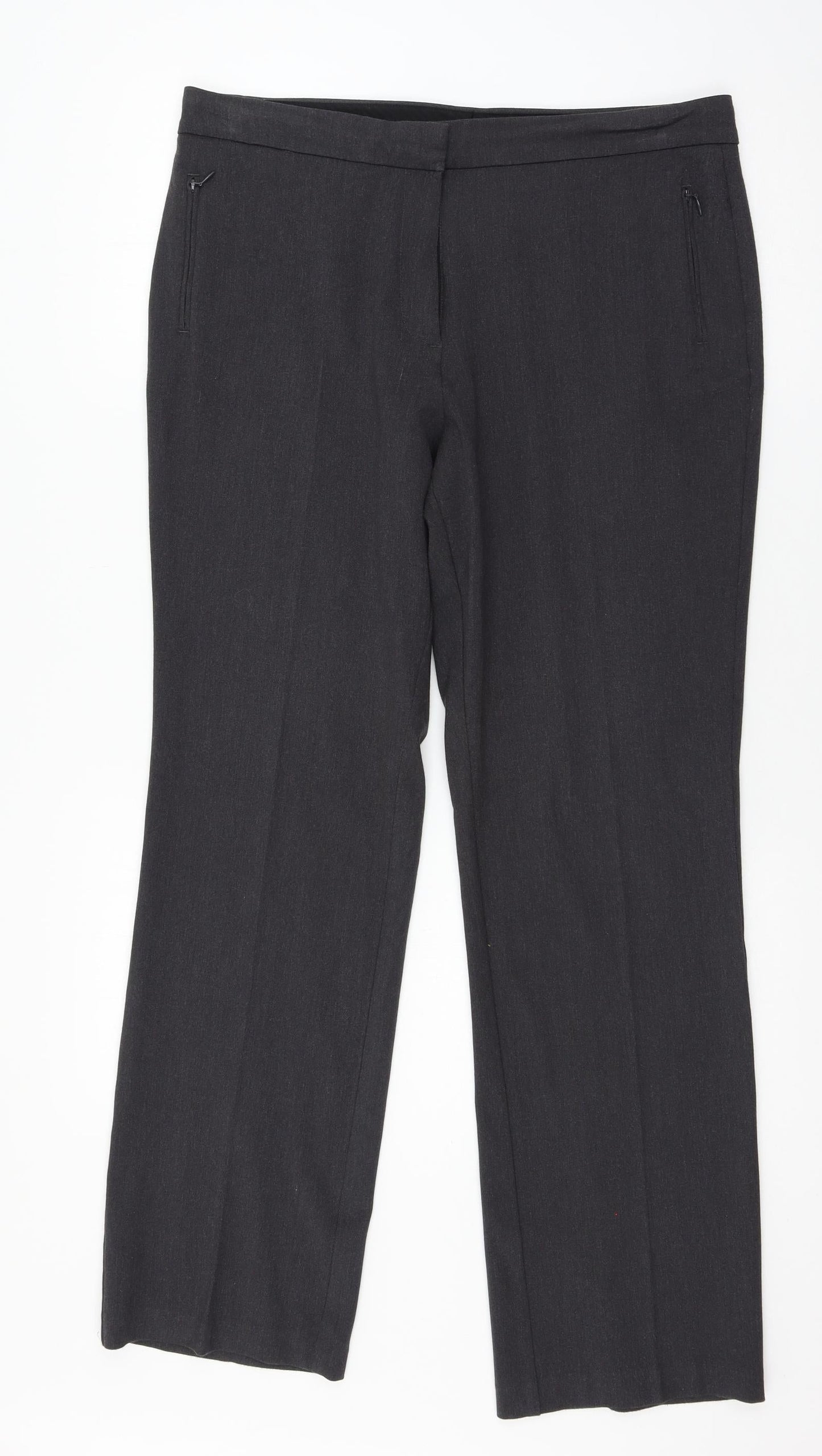 Womens UK Size 14 Marks and Spencer Regular Fit  Grey Trousers