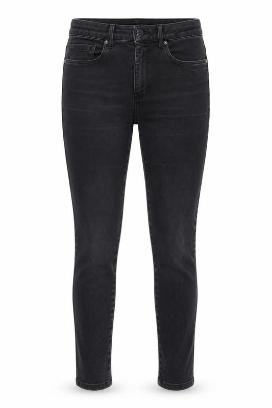 Front view of Only women’s grey denim skinny jeans, size UK 30, in, 27-inch leg